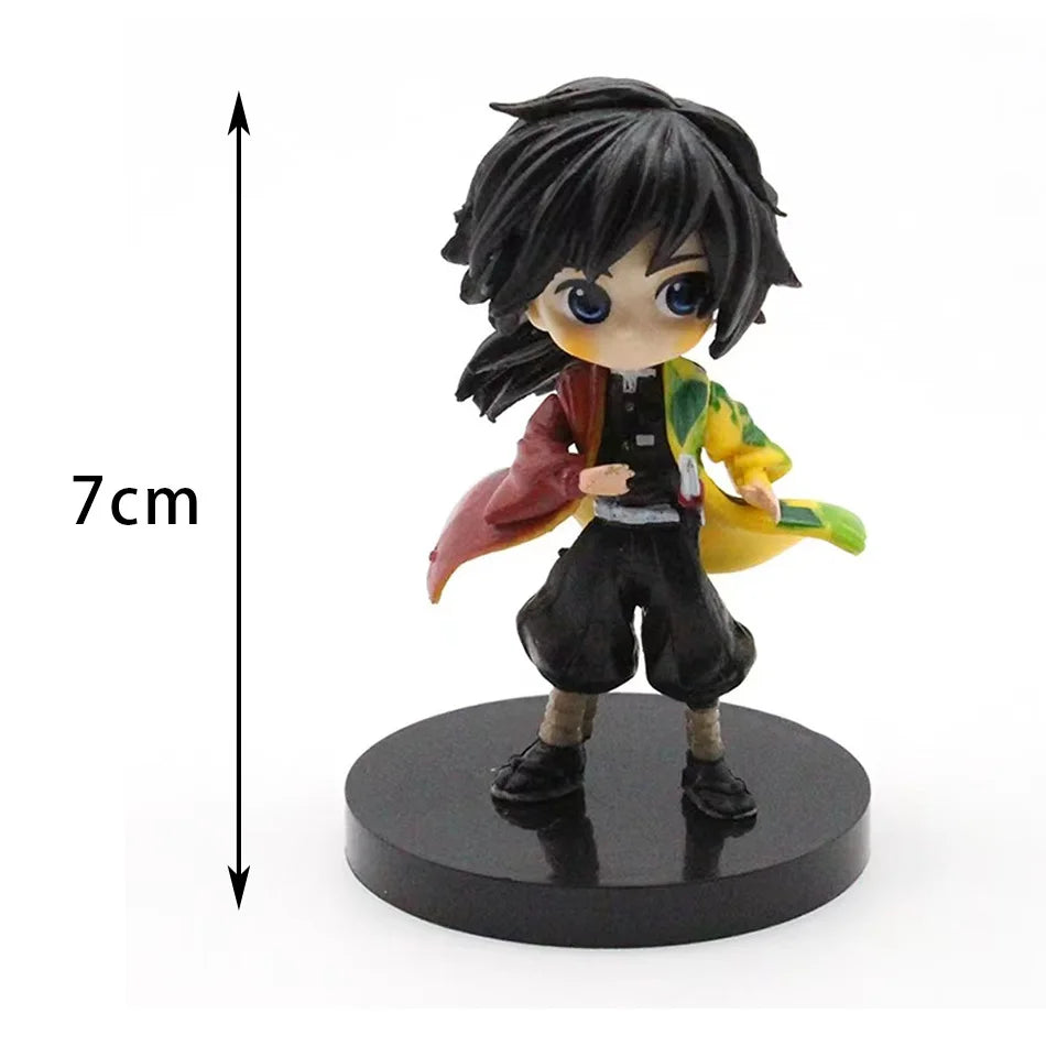 Q Posket Figure Wholesale Demon Slayer Mini Figurine 6pcs/12pcs/Sets Kimetsu No Yaiba Small PVC Dolls Desktop Decoration