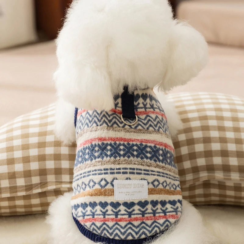 Cotton Dog Clothes Small Dogs Winter Dog Coat Luxury Warm Clothing Chihuahua Bichon Apparels with D-Ring Thicken Dog Jacket Vest