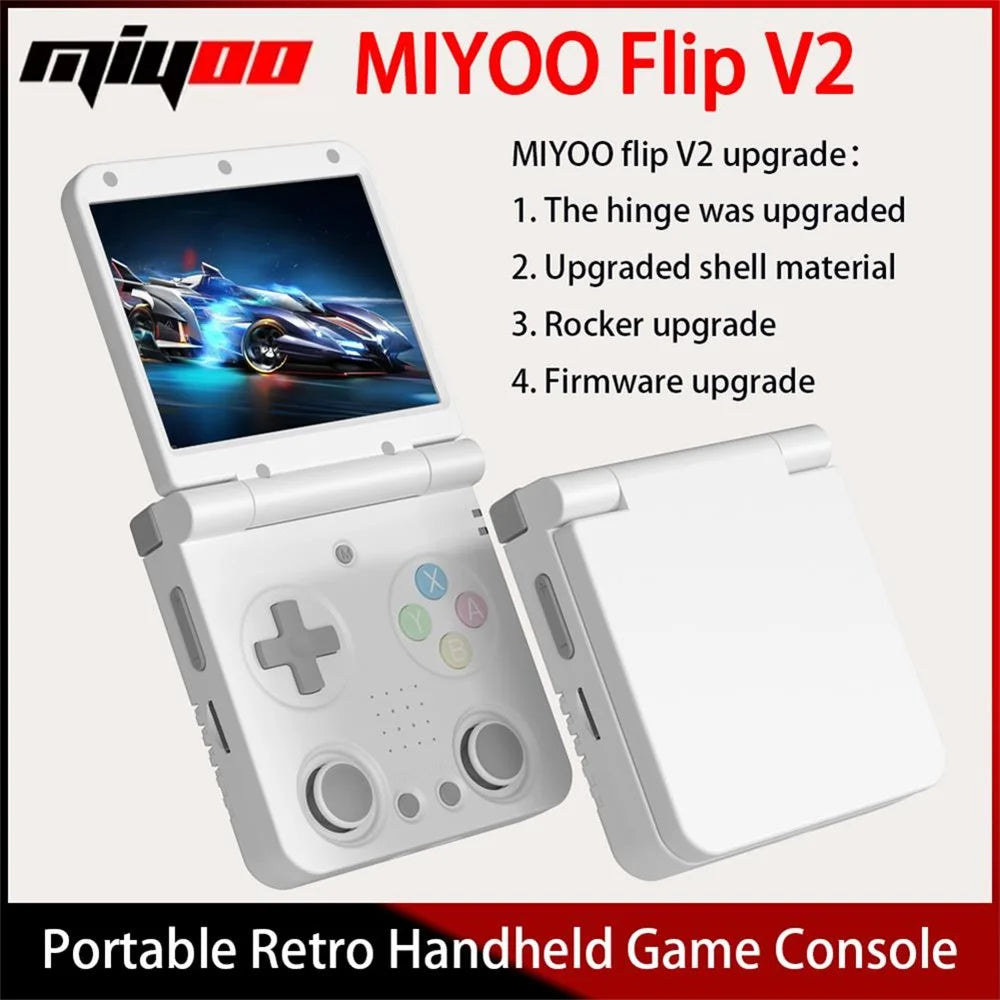 MIYOO Flip V2 Handheld-Spielekonsole 3,5-Zoll-IPS-Bildschirm Retro Kompakte tragbare Spielmaschine für Unterhaltungsspieler unterwegs als Geschenk