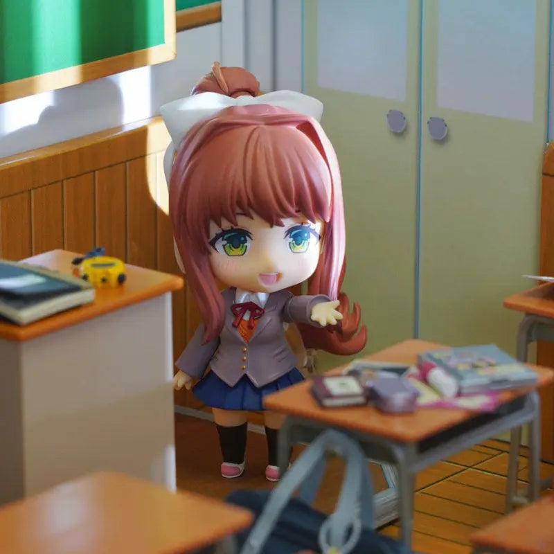10CM Doki Doki Literature Club! Nendoroid #1817 Monika Cute Q Version Action Figure Collectible Model Kit Trendy Toys Girl Gift