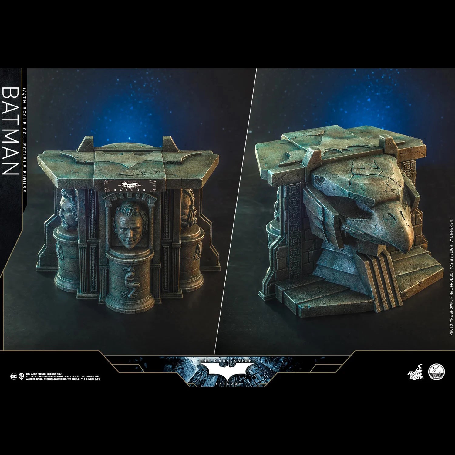 [In Stock] HotToys HT 1/4 QS019 "Batman Trilogy" Batman Batman Standard Edition Mobile Soldier Set Model Figure Toy Collection