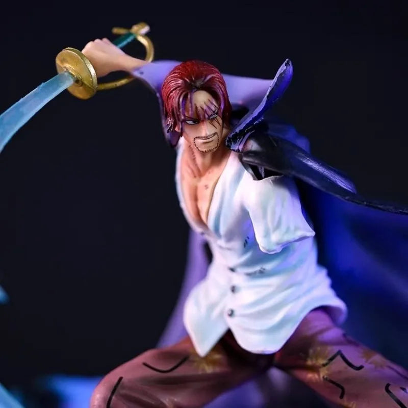28 см One Piece фигурка Shanks бойна сцена червена коса счупена ръка аниме модел колекция настолен орнамент декорации детски играчки