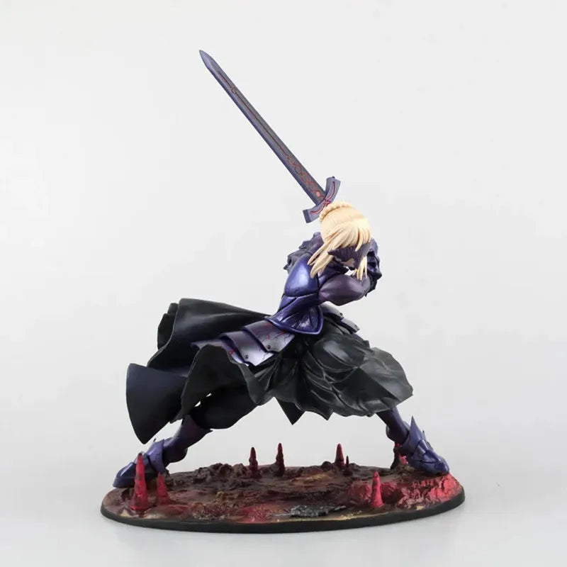 Fate/Stay Night Altria Pendragon Black Saber Hammer Anime-Actionfigur, 18 cm, voll bewegliches Spielzeugmodell für Sammler und als Geschenk