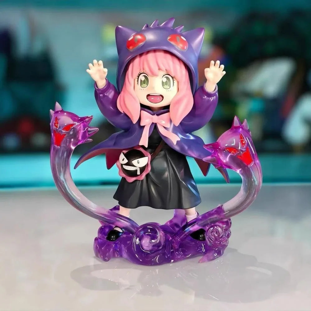 16cm/6.3in Anime Pokemon Figure Gengar Cosplay Anya Forger Action Figures Pvc Collection Model Toys for Childre Gifts