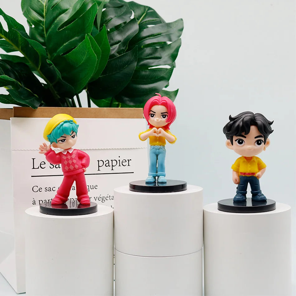 Hot 10pcs/Set Q Version Demon Hunters Action Figure PVC Toy Derpys Rumi Mira Zoey Sussy Figurine Doll For Fans Gift Childen Gift