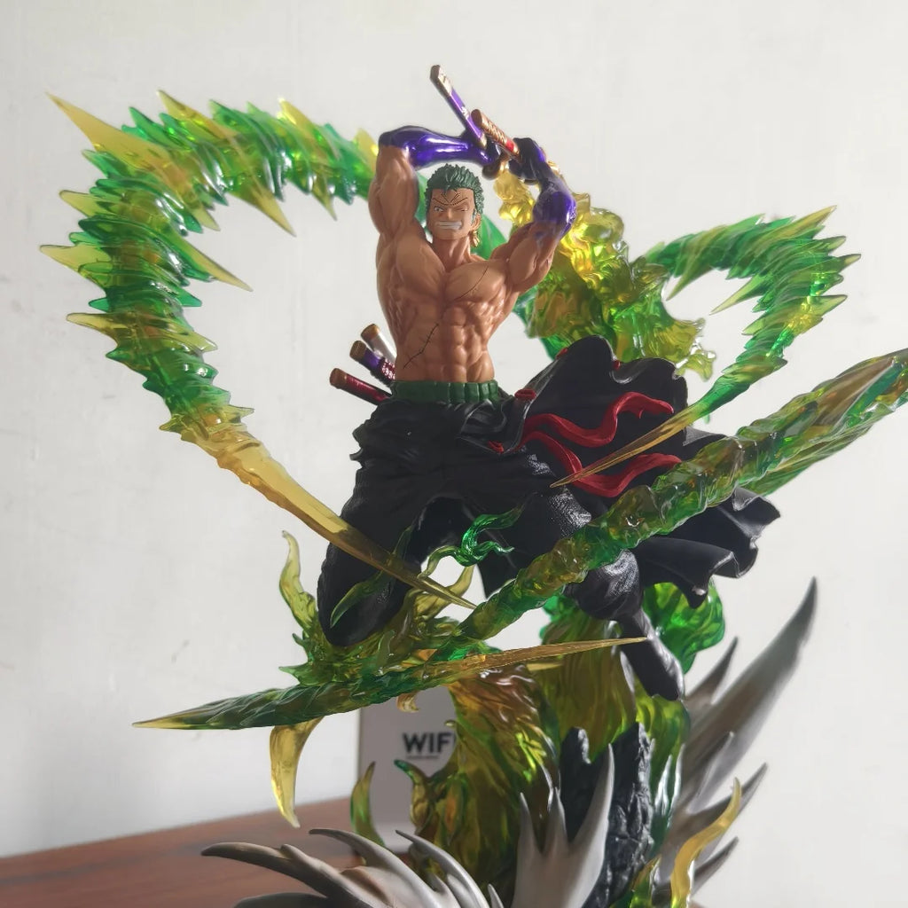 In Stock One Piece Figure Zoro 30cm Figures Roronoa Zoro Figure With Light Standing Model Pvc Collect Ornament Gift Toyson