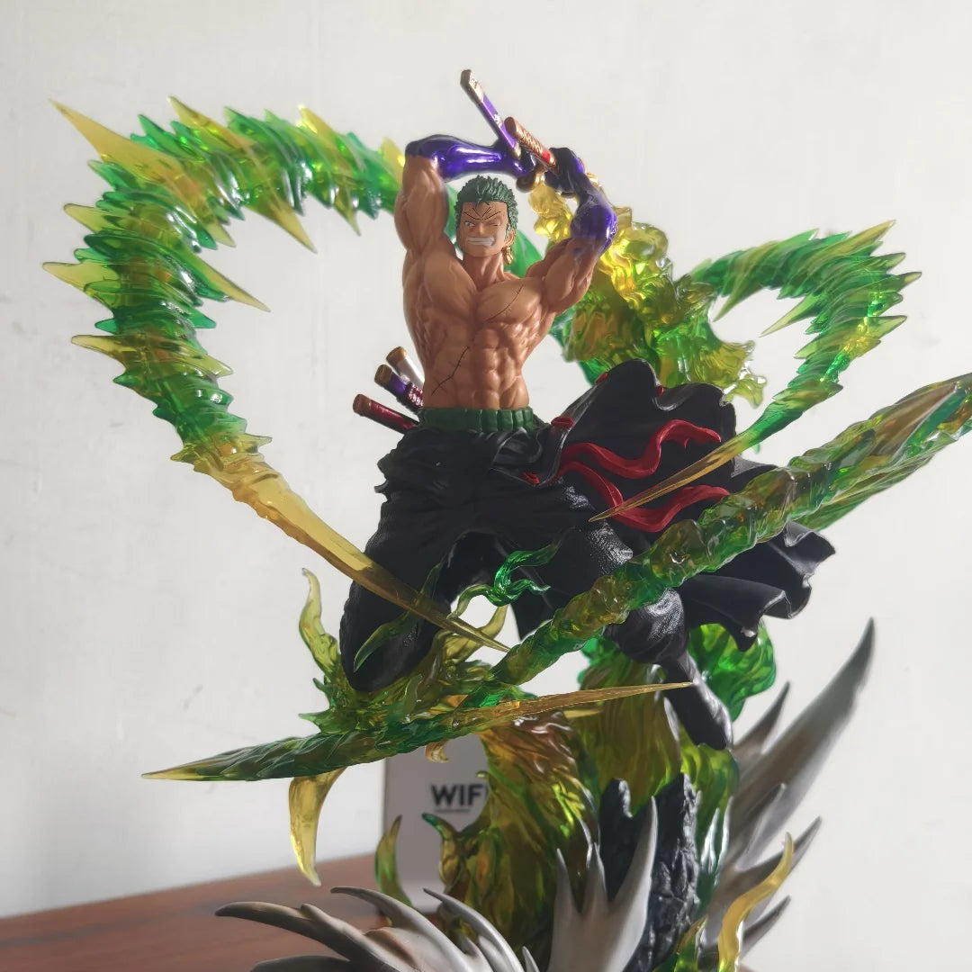 One Piece Figure Zoro 30cm Figures Roronoa Zoro Anime Figure With Light Standing Model Pvc Collect Ornament Birthday Gift Toyson