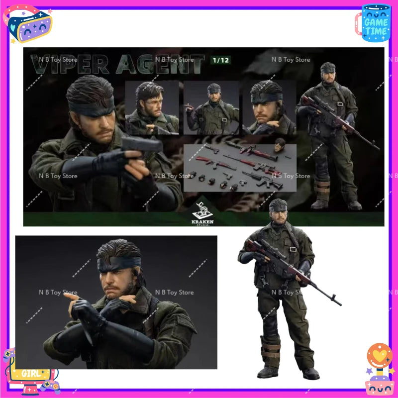 New Kraken Studio 1/12 Scale Viper Agent Metal Gear Snake Action Figure Model 6 Inch Male Soldier Action Figure Toy Model
