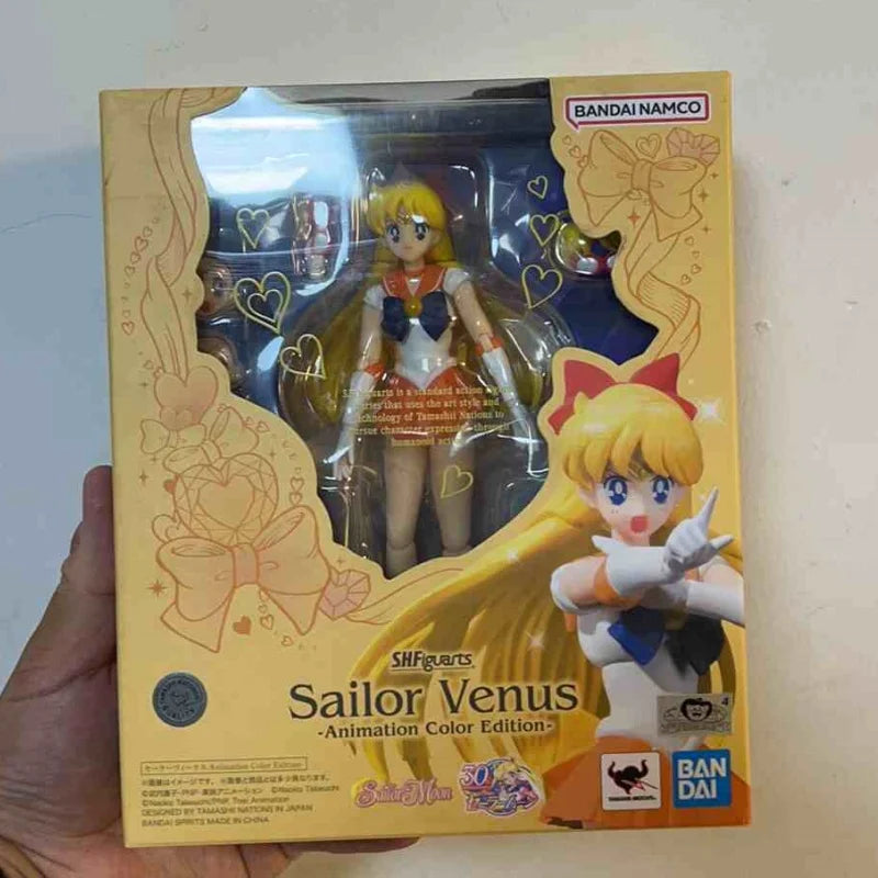 Bandai Original Shf Figuarts Sailor Moon Figure Sailor Star Healer Seiya Kou Action Figurine Anime Collection Model Pvc Toy