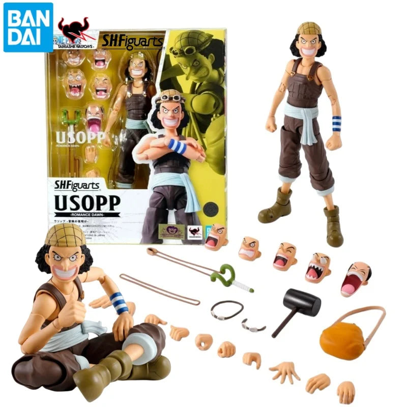 In Stock Bandai S.H.Figuarts One Piece Usopp Romance Dawn Full Action Figure Finished Model Kit Collectible  Anime Fans Gift Toy