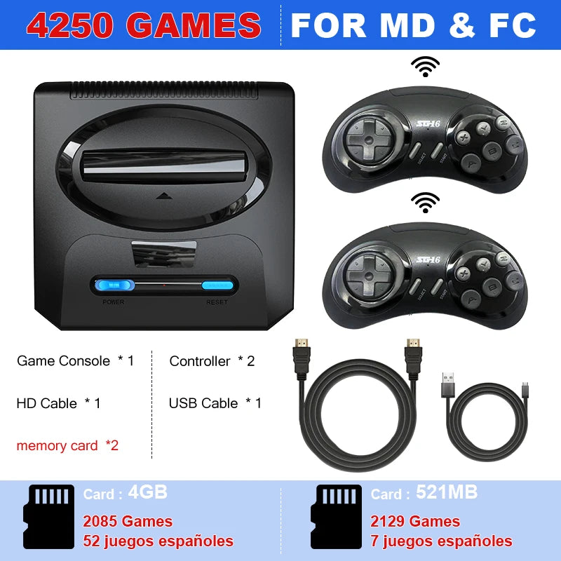 16BIT Segas-MD Video Game Console For Sega Mega Drive Genesis FC Dendy Console Support HDMI Output Retro Game Machine
