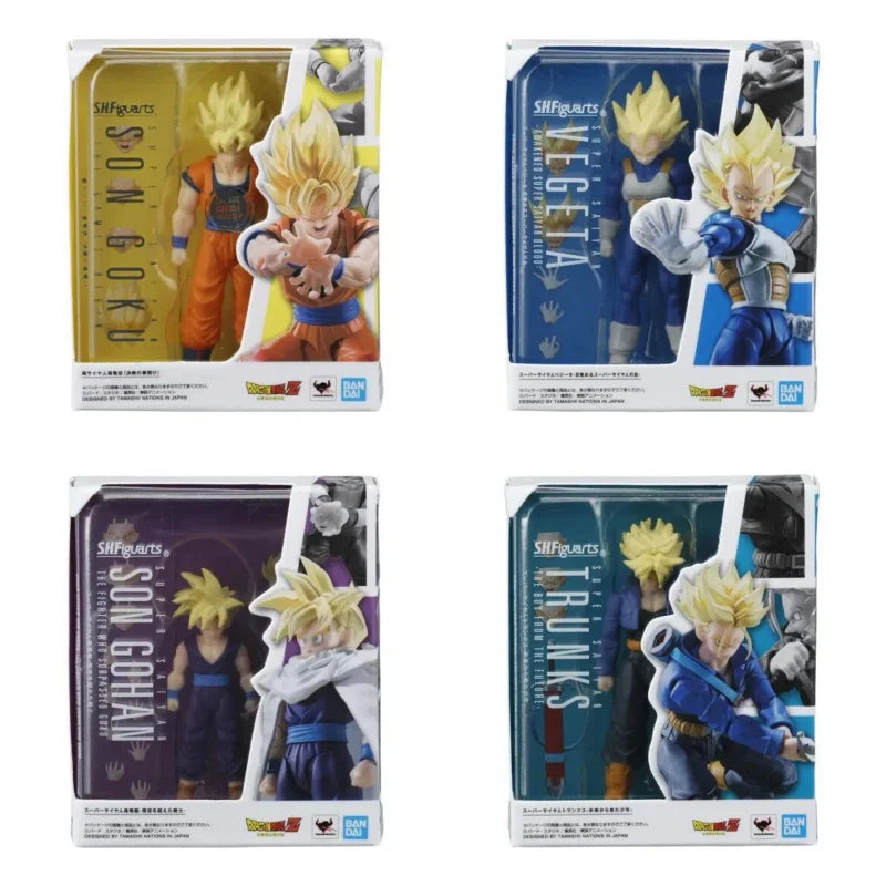 HBandai Genuine Dragon Ball SHF Mini Gashapon 5cm Set Goku/Vegeta/Trunks Anime Figures Desktop  Collectible Toys Boy Gifts