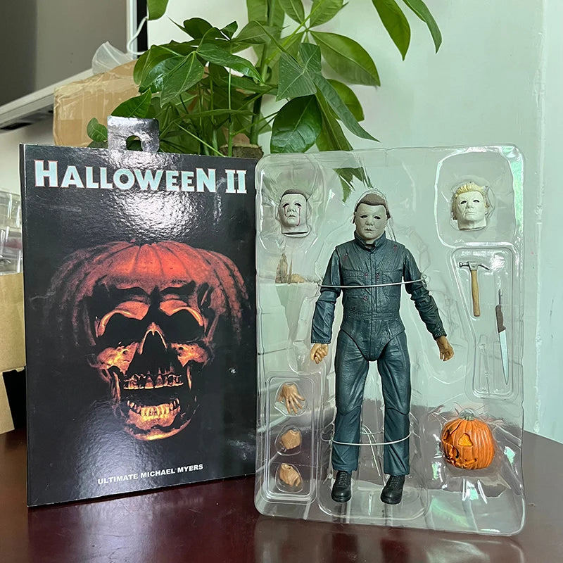 NECA Michael Myers Figure Ultimate Halloween Ends Michael Myers With LED Pumpkin Halloween Horror Toy Doll Christmas Gifts