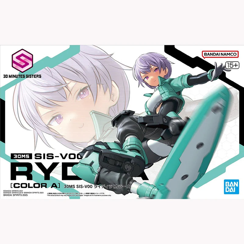 BANDAI 30MS SIS-V00 RYDIRA [Color A] ~Skateboard Clothing~ Mobile Suit Girl Anime Action Figures Assembly Model Collection Toy