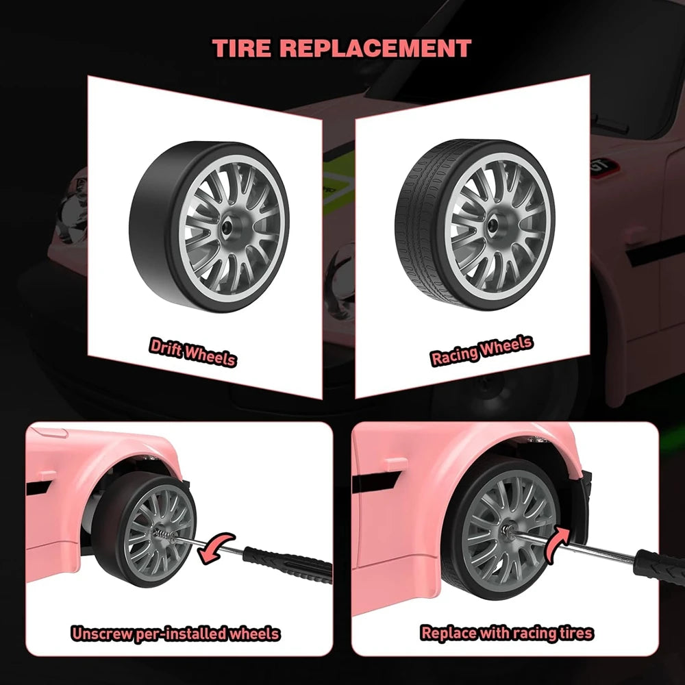 Remote Control Car RC Drift Car 2.4GHz 1:20 4WD 20KM/H High Speed Vehicle with LED Lights Racing Toy for Children Kids Adults