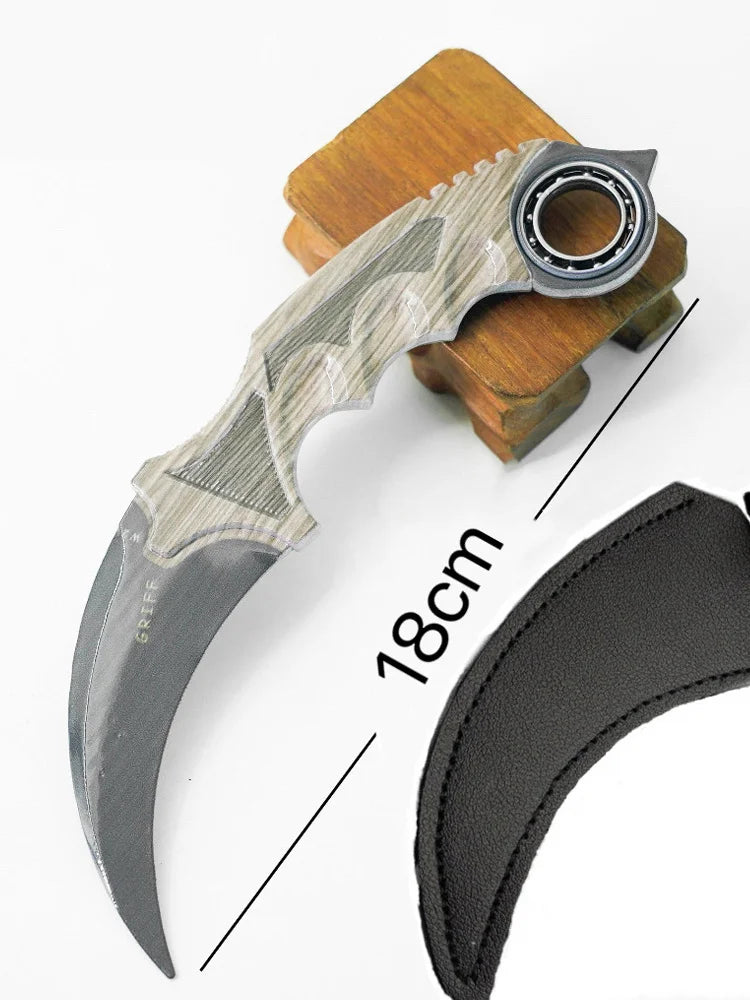 18 см игрален брояч, въртящ се, периферен, метален, модел, пурпурна мрежа/черна ламинирана дъска/градиентен цвят, нож с нокът, безопасен за играчки