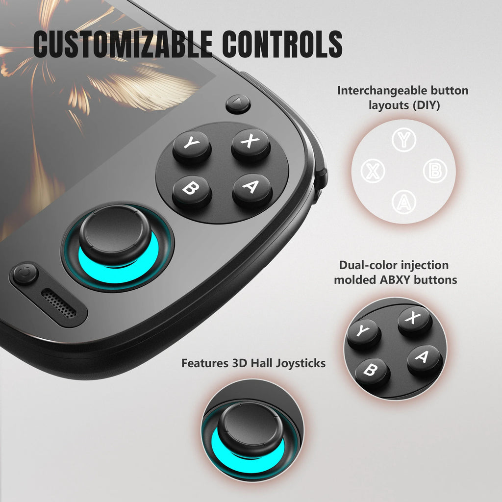 Retroid Pocket 5 Handheld Game Console 5.5'' AMOLED Screen Android13 Joystick RGB Lighting Effect Active Cooling Video Game Gift