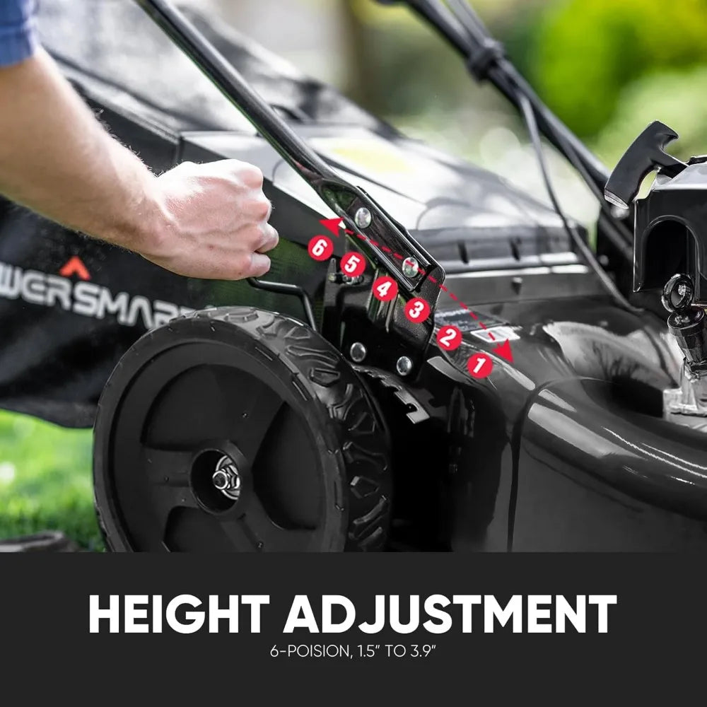 Self Propelled Gas Lawn Mower 22-inch with 170cc 4-Cycle OHV Engine, RWD Single-Speed 2-in-1 Mulch and Bagger