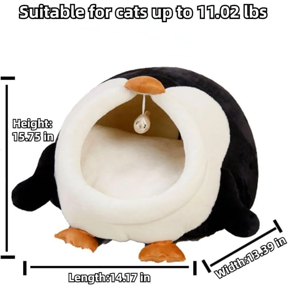 cozy pumpkin-themed cat bed with removable mat, ideal warm nest for cats and small dogs