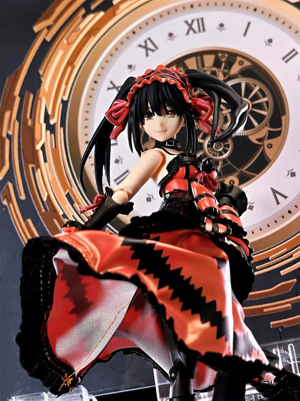 1/12 Scale Classic Anime Character Red Skirt Black Waistband Accessories For 6inchs figma Tokisaki Kurumi Action Figure Body