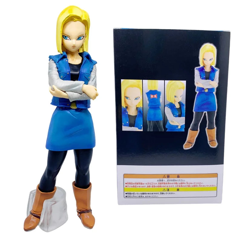 24CM Anime Dragon Ball Z Android 17 18 Figure Android 18 PVC Action Figures Collection Model Toys for Children Christmas Gifts