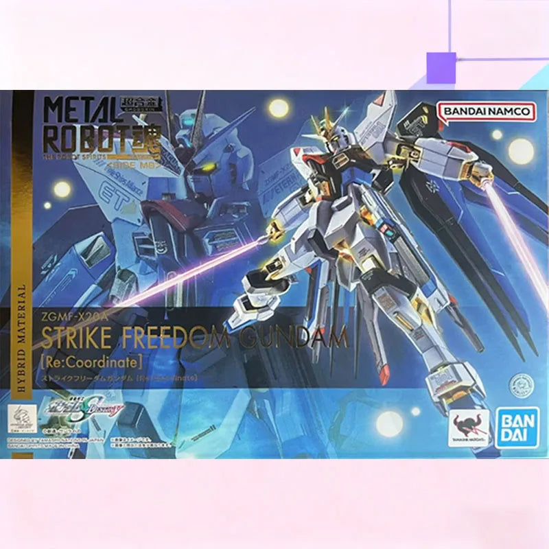 In Stock BANDAI Original Box METAL ROBOT STRIKE FREEDOM GUNDAM Re:Coordinate Action Figure Model Gift for Kid Foam Box Packaging