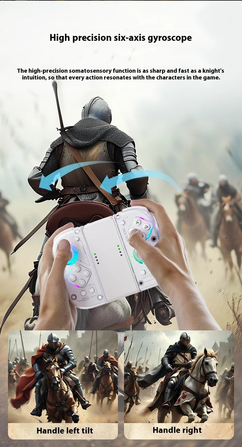 Aolion J20 Wireless Knight Gamepad für links und rechts, RGB-Bewegungssensor, Hall-Joystick für Nintendo Switch 1/2, Controller-Zubehör 