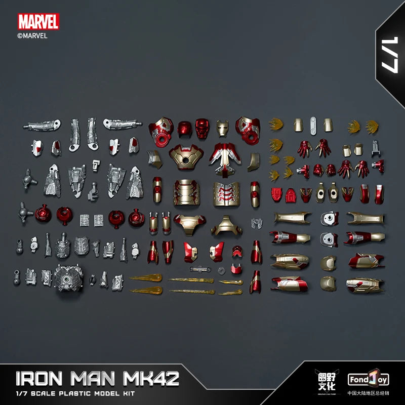 1/7 Fondjoy Marvel Iron Man Mk42/43/46 Model Kit Official Licensed Collectible Figure With Base For Boys Adults Fans Gifts