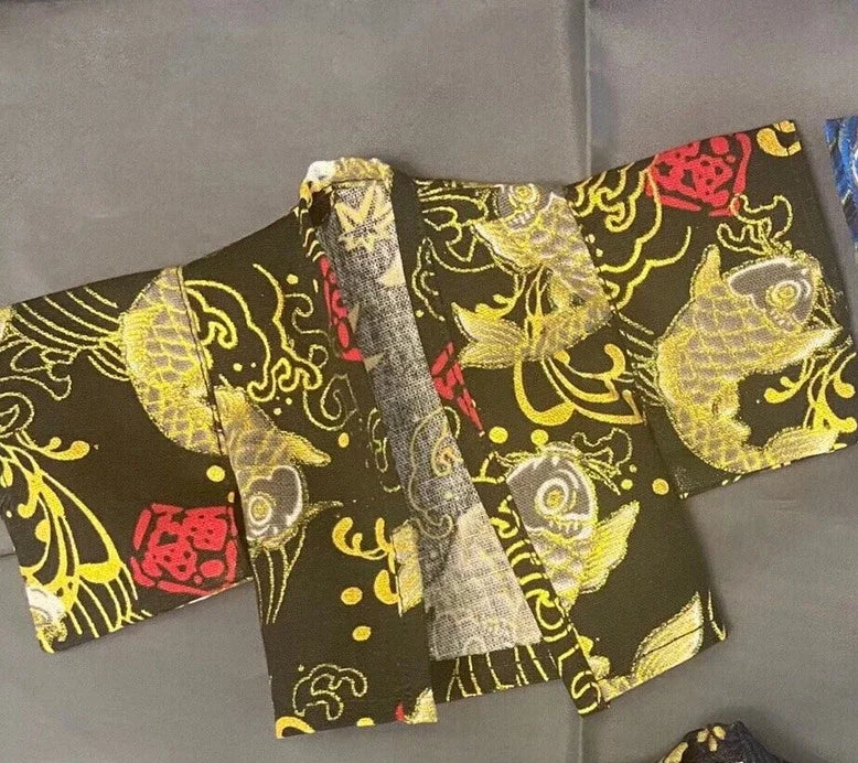 1/12 Scale Male Japanese Kimono Printing Coat Windbreaker Clothes Model Accessory for 6'' Male Toy Figures Body Doll