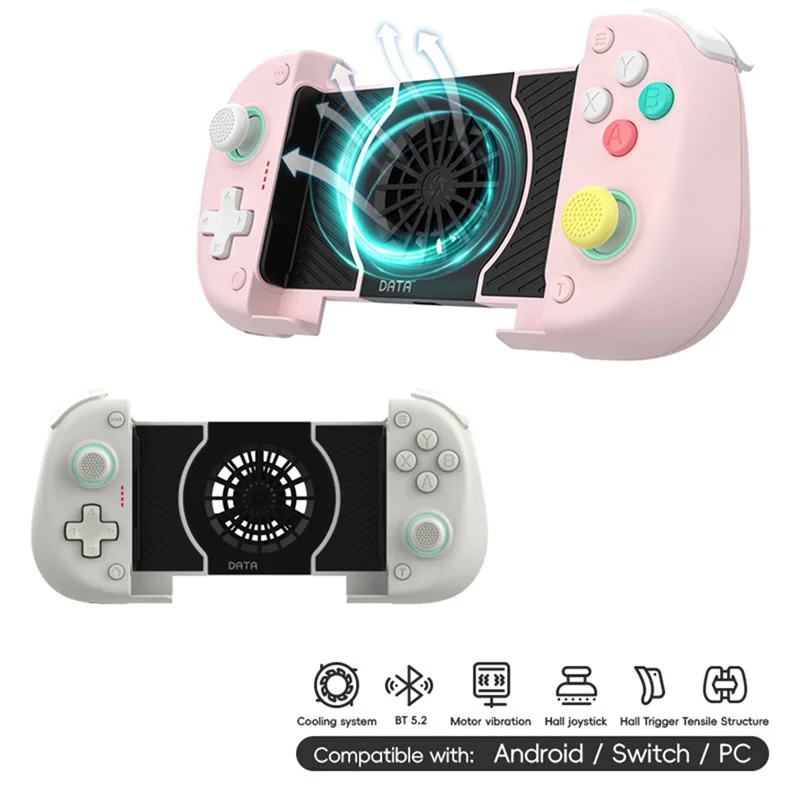【SLEEK 】X3 Bluetooth Wireless Game Controller With Cooling Fan For Switch/OLED For PUBG Mobile For Android/IOS PC Dual Hall Joys