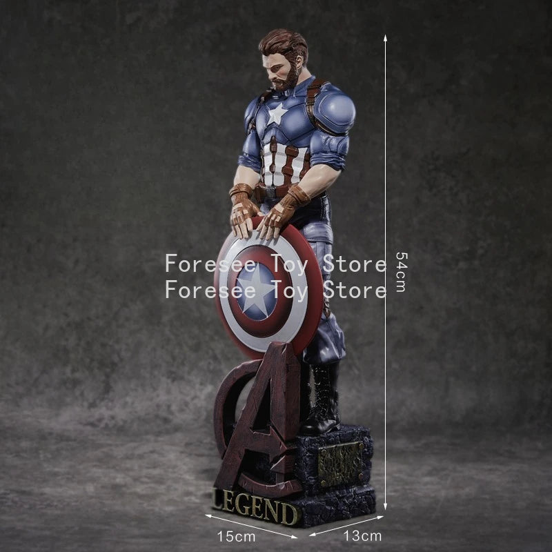 54cm Captain America Figure The Avengers Anime Surroundings Figures Collection Desktop Ornament Decorations Best Gifts for Boys