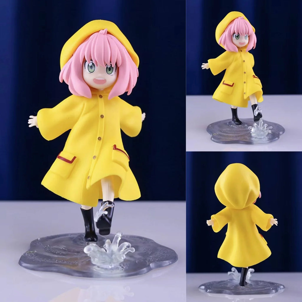 12.5CM Anime Spy × Family Anya Forger Figure Raincoat Model Toy Summer Dress Up Anya Gift Collection Action Figure