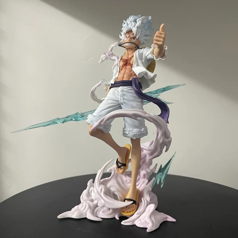 NEW One Piece Luffy Nika Sun God Thunder In Hand Anime Figure Model Gk Statue Collection Desktop Decoration Ornament Toy Gift