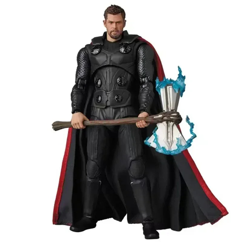 Bandai New Avengers Super Hero Thor Drahtlose Kriegsführung Bewegliche Gelenkwaffe Set Figur Spielzeug Kampfform Handgemachtes Modell Spielzeugpuppe