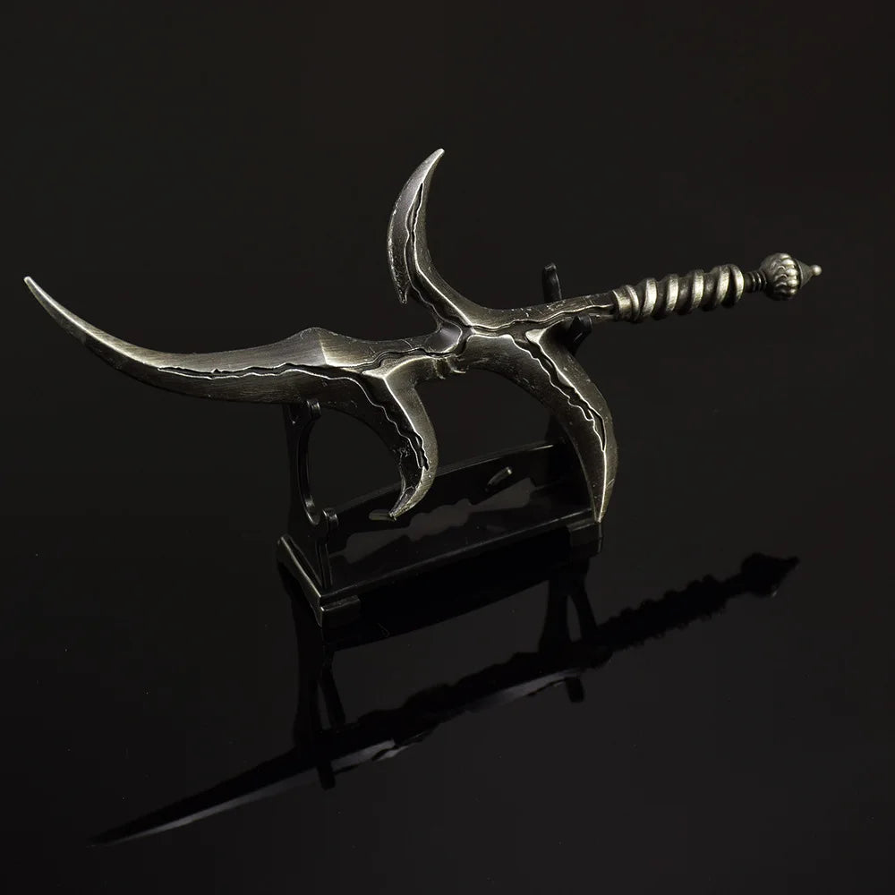ELDEN Schwarzes Messer Tiche Ashes Schwertmodell – 18 cm (7,09 Zoll) Zinklegierung, Sammlermodell-Replika, Fantasy-Spieldekoration für RING-Fans