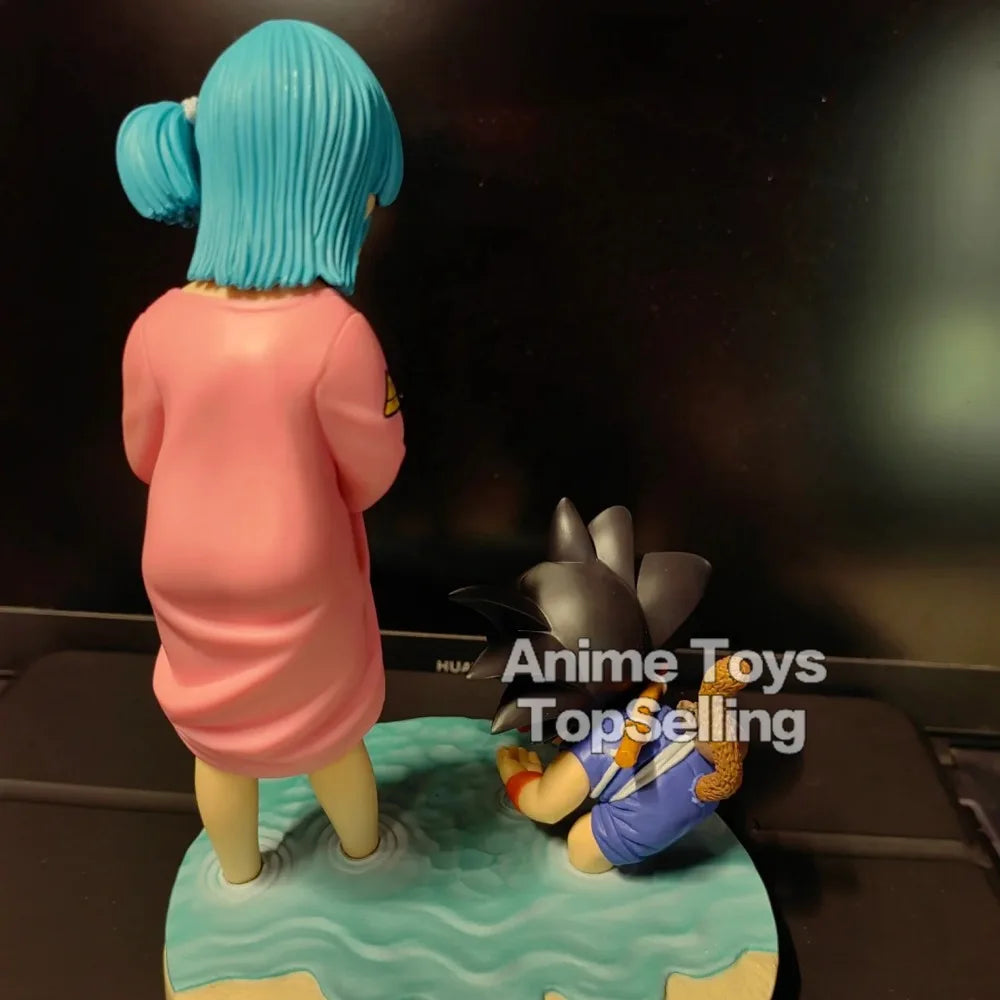 16cm Anime Dragon Ball Z Figure Goku And Bulma Figure PVC Statue Collectible Model Toys Gifts