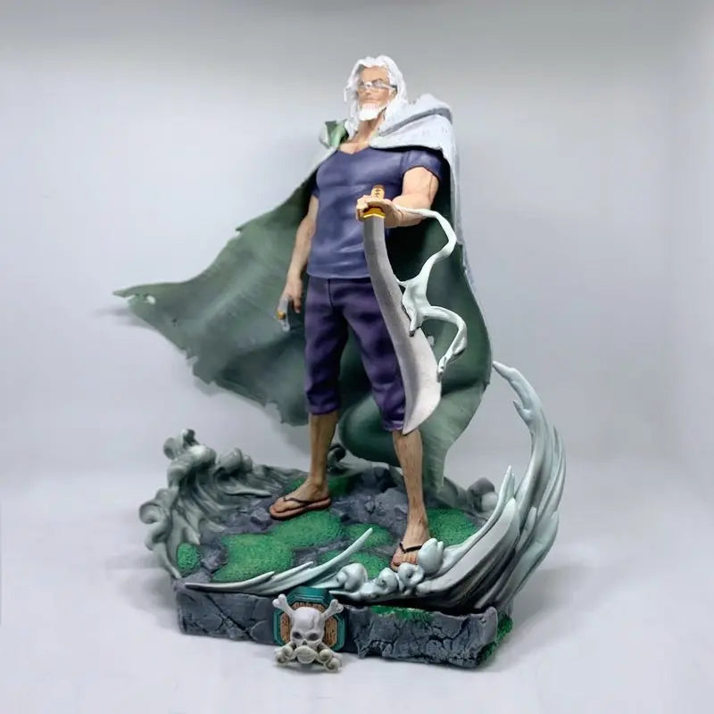One Piece Silvers Rayleigh Anime Action Figure Collectible Statue Desktop Decoration For Anime Fans Display Model Boys Doll Toys