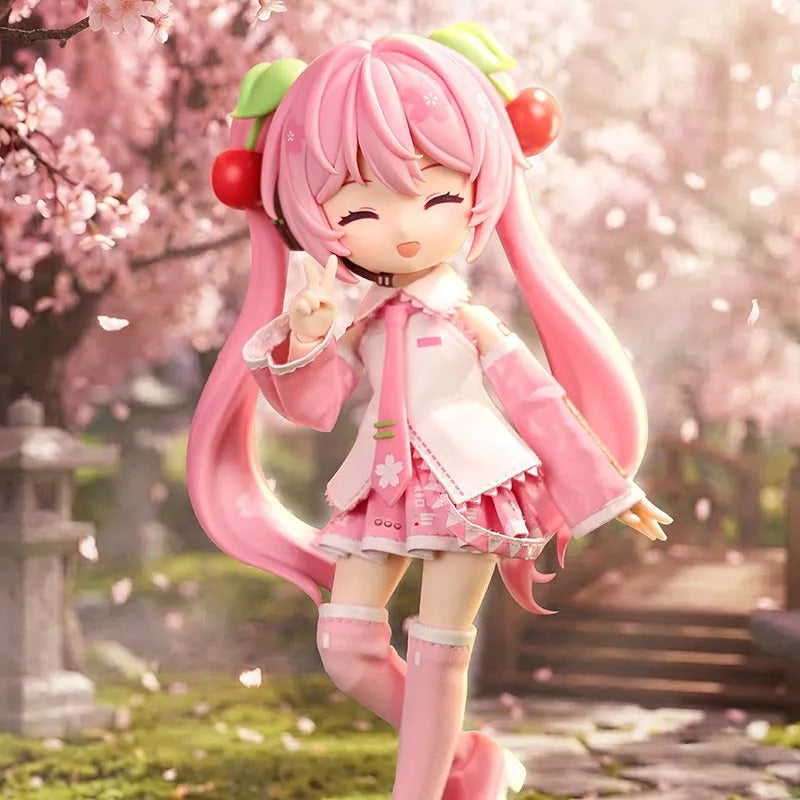 Q Version Blokees Hatsune Miku Sakura Miku Action Figure Joint Mobility Anime Assembly Figurine Toys Doll Collection Modle Gifts