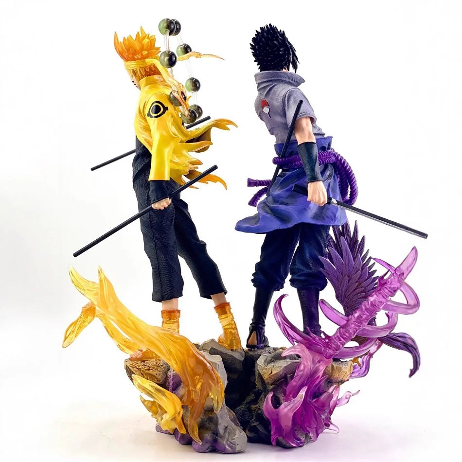 37cm Naruto Anime Figure Rikudousennin Mode‌ Uzumaki Naruto Uchiha Sasuke Action GK Figures PVC Statue Cartoon Model Toy Gifts