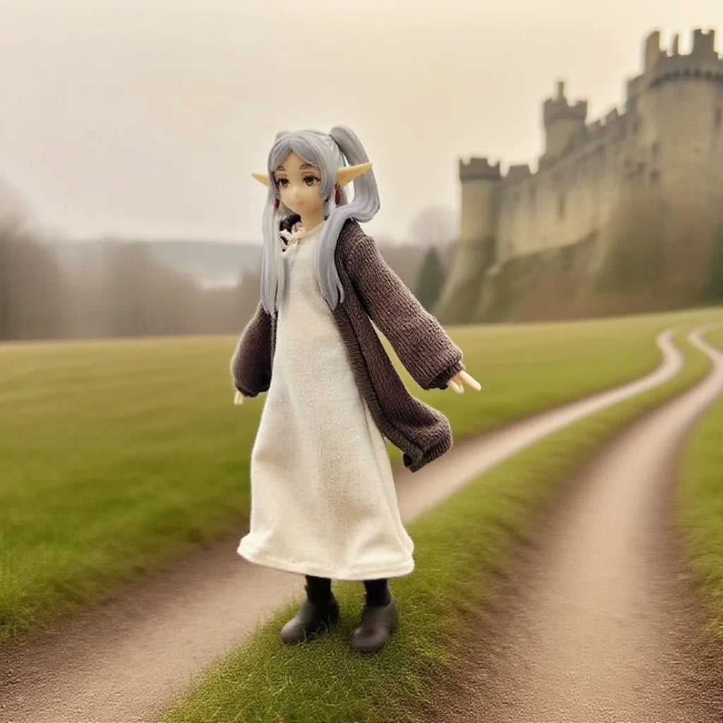 Beyond Journey's End Shf Anime Series Frieren Handmade Magic Makes Coat and Scarf Suitable for 1/12 Size Movable Humanoid Toys