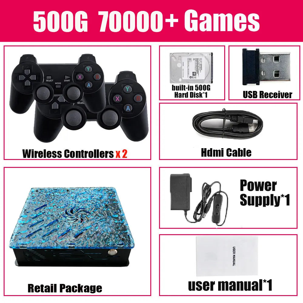 Upgrades X10 Home Game Box 1T 70000+ Spiele unterstützen 60 Emulatoren 4K HD Display Retro-Konsole für N64 PSP GAMECUBE Windows11 