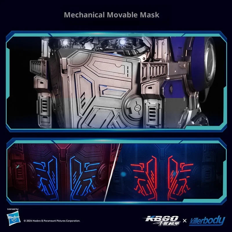 KBGO Transformers Optimus Prime Wearable Helmet - Voice-Controlled with Light-Up LED Eyes & Movable Mask, Collectible Armor Prop