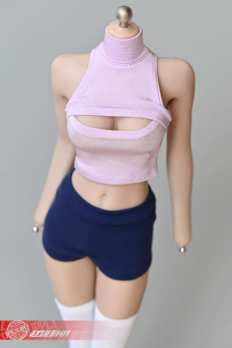 Weibliche Puppen im Maßstab 1/6, weibliche Weste mit offener Brust, passend für 12 Zoll TBLeague JIAOU DOLL-Actionfigur, Körpermodell