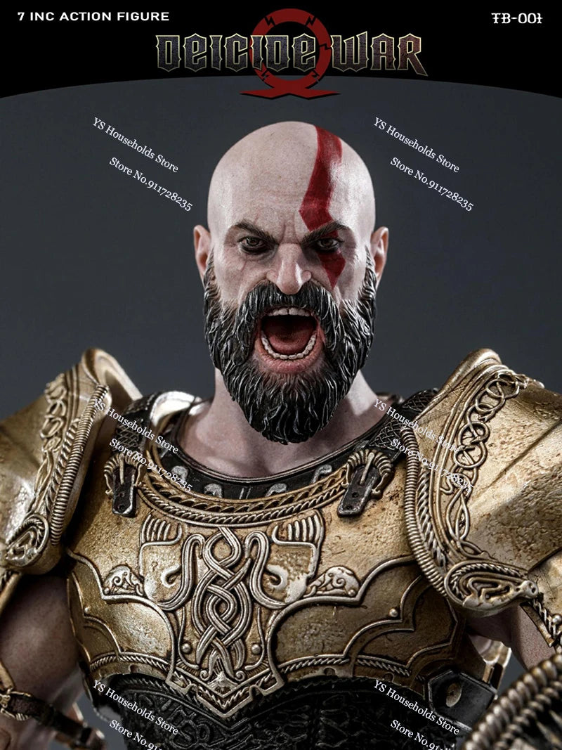 Hot Sale TAKETHAT&brotoys TB-001 1/12 God of War Kratos Bald Lord Kui Tough Guy 7Inches Action Figure Fans Gift Collection