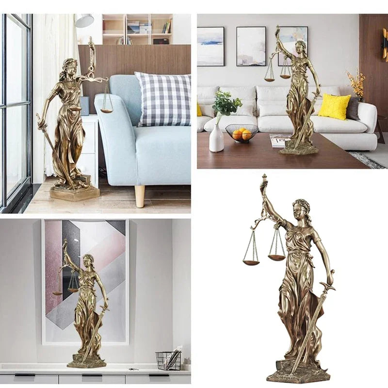 Neu 1 Stücke Gerechtigkeit Fair Themis Statuen Justitia Göttin Skulptur Harz Handwerk Heimdekoration Kunst Desktop Weinschrank Display