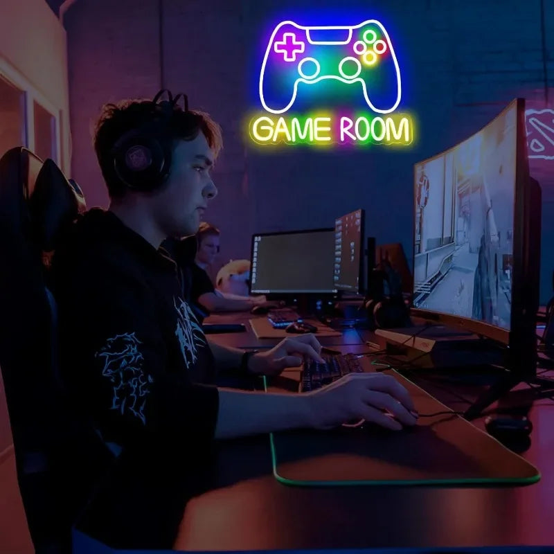 Gamer Neon for Gamer Room Decoration,LED Dimmable Light for Wall Decoration, Gamer Game Room Teen Boy Bedroom