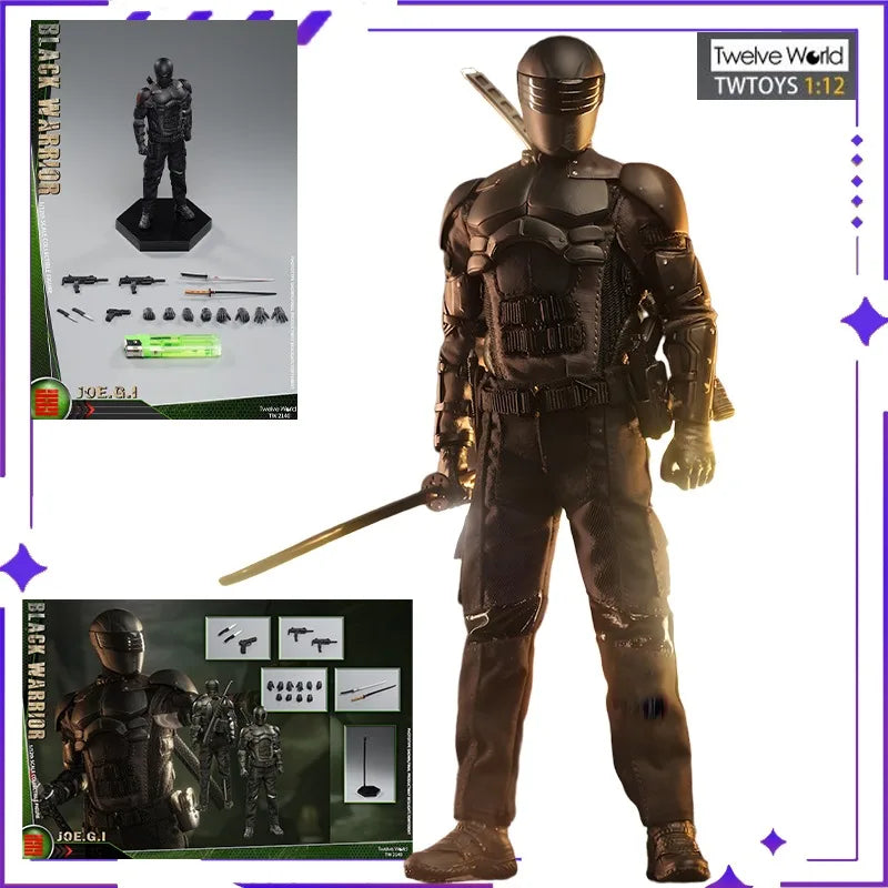 TWTOYS Original 1/12 Black Samurai White Ninja Mobile Doll Model Handmade Toy Boy Exquisite Gift Collection Ornament in Stock