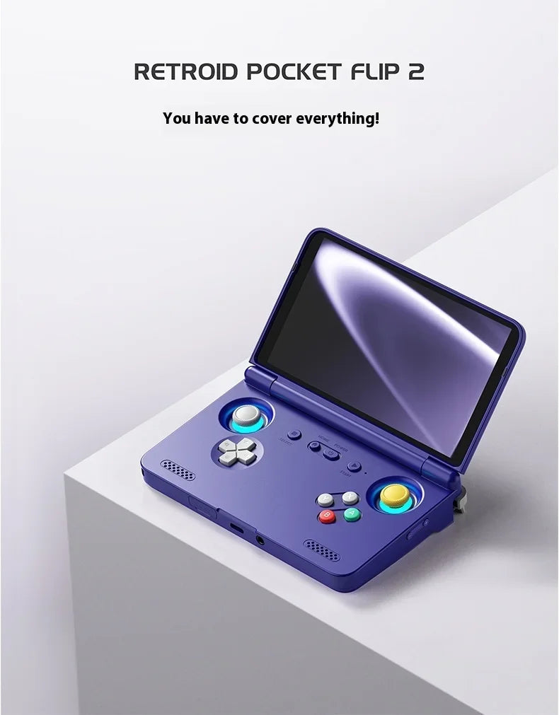 Retroid Pocket Flip2 Game Console 1080p Folding Game Console AMOLED 500Nits 5.5" Screen 5000mAh Handheld Game Machine Custom
