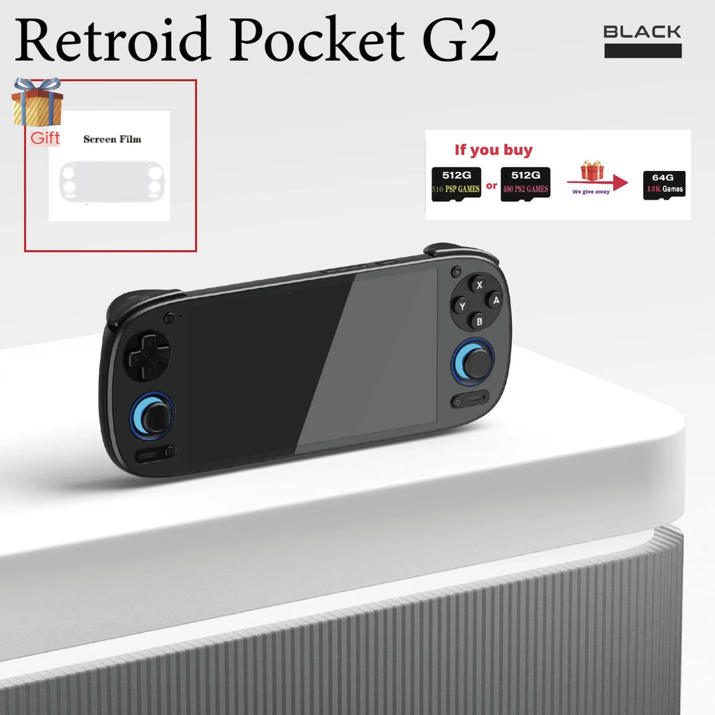 Retroid Pocket G2 Gen 2  RPG2 Retro Handheld Video Game Console Video Player 5.5 Inch AMOLED Adreno A22 Android 15 512G PSP PS2