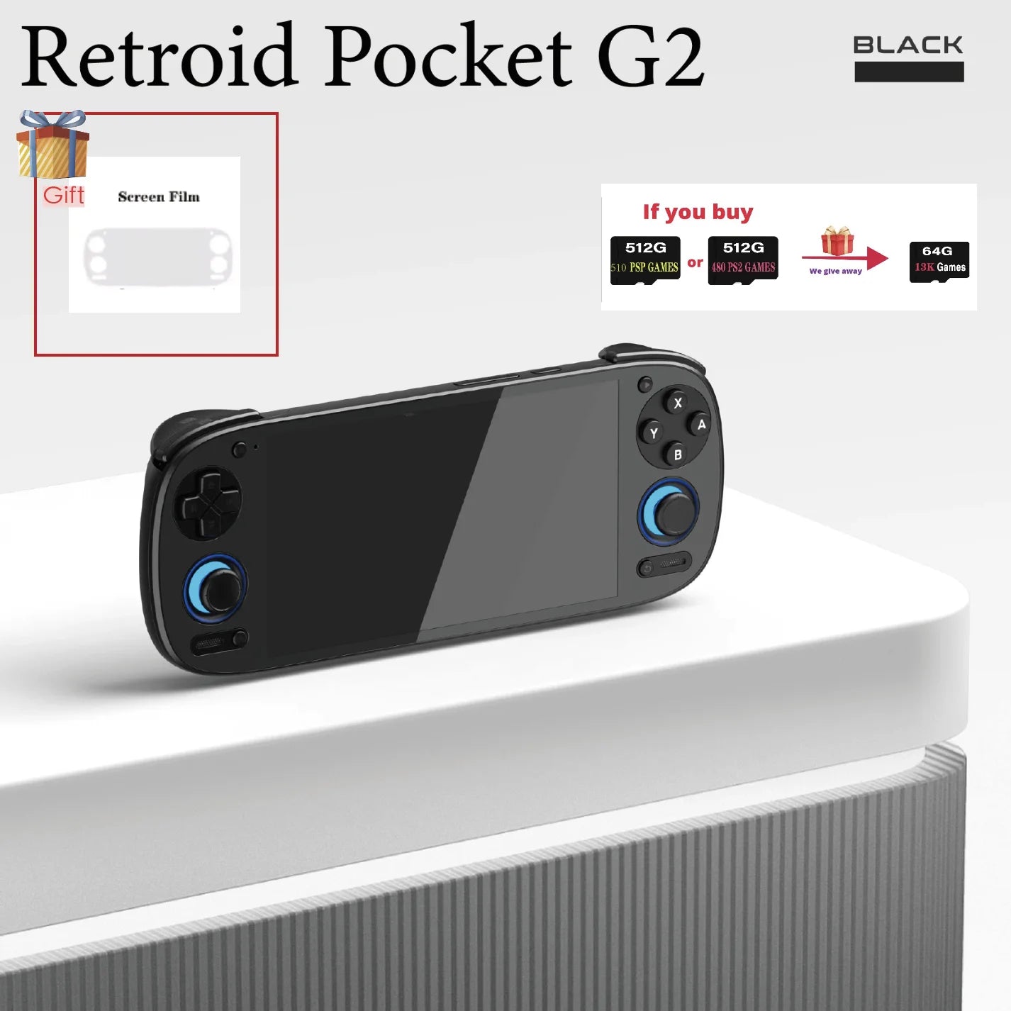 Retroid Pocket G2 Gen 2  RPG2 Retro Handheld Video Game Console Video Player 5.5 Inch AMOLED Adreno A22 Android 15 512G PSP PS2
